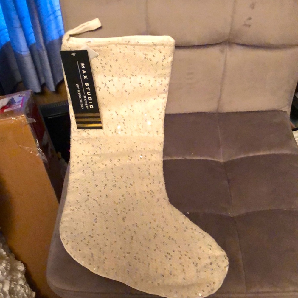 NWT Max Studio Home 22” Glitter Stocking